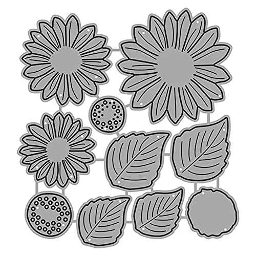 Metall-Stanzschablone, Sonnenblumen, Premium-Blumen, Stanz-Set für Kartenherstellung, DIY, Scrapbooking, Album, Fotodekorationen, Papierhandwerk (9,9 x 10,7 cm) von UVATAHONA