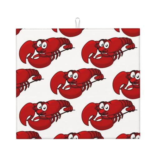 Abtropfmatte mit rotem Hummer-Druck, 40,6 x 45,7 cm, hängende Designmatte für Geschirrabtropfer, Schutzmatten Abtropfmatte mit rotem Hummer-Druck, 40,6 x 45,7 cm, hängende Designmatte für Geschirrabtropfer, Schutzmatten von UVBDF