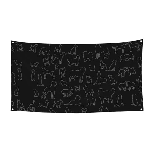 Dog Show Black Printing Halloween Hanging Banner Decorations, Party Supplies For Family Gatherings, Fits Boats Gardens von UVBDF