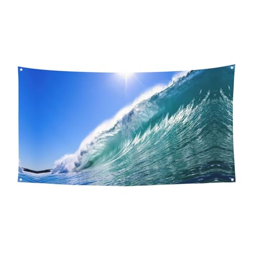 Große Ozeanwellen-HD-Druck, Halloween-Hänge-Banner, Dekorationen, Partyzubehör für Familientreffen, passend für Boote, Gärten von UVBDF