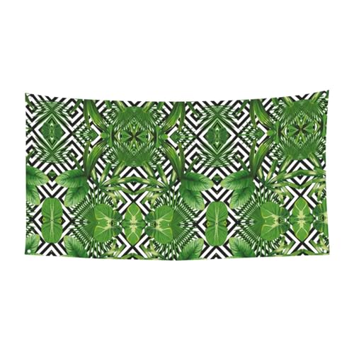 Grüne Blätter der Palme, tropische Pflanzendruck, Halloween, hängende Banner, Dekorationen, Partyzubehör für Familientreffen, passend für Boote, Gärten von UVBDF