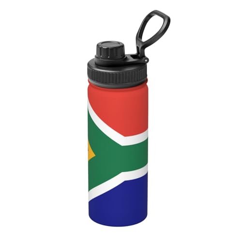 Isolierte Wasserflaschen mit Südafrikanische Flagge, 530 ml, Edelstahlflasche mit Auslaufdeckel, Reisewasserflaschen Isolierte Wasserflaschen mit Südafrikanische Flagge, 530 ml, Edelstahlflasche mit Auslaufdeckel, Reisewasserflaschen von UVBDF