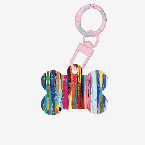 Modische Hundemarken in Regenbogenfarben, Acryl, Hundeknochenform, doppelseitiges Muster für Hunde und Katzen von UVBDF
