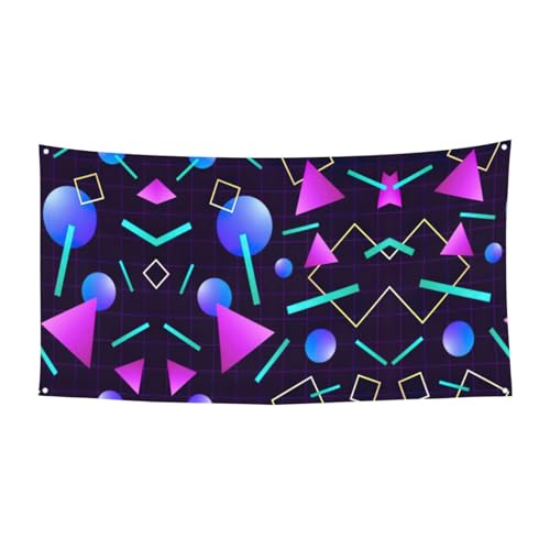 Neon-Party-Banner mit geometrischem Druck, Halloween-Dekoration, Partyzubehör für Familientreffen, passend für Boote, Gärten von UVBDF