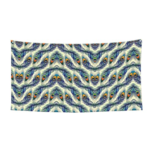 Pfauenfeder-Druck, Halloween, hängende Banner, Dekorationen, Partyzubehör für Familientreffen, passend für Boote, Gärten von UVBDF