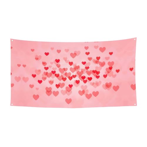 Rote Herzen Druck Halloween hängende Banner Dekorationen Partyzubehör für Familientreffen, passend für Boote und Gärten von UVBDF