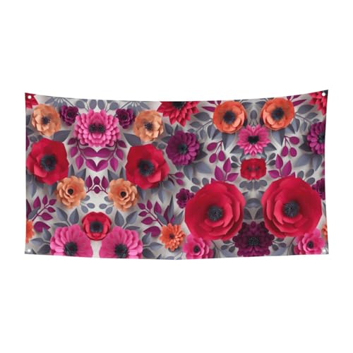 Rote rosa Blumen drucken Halloween hängende Banner Dekorationen Partyzubehör für Familientreffen, passend für Boote Gärten Rote rosa Blumen drucken Halloween hängende Banner Dekorationen Partyzubehör für Familientreffen, passend für Boote Gärten von UVBDF