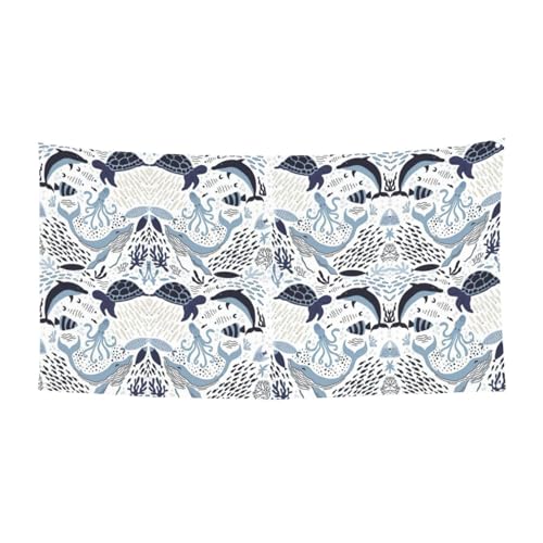 Schildkröten-Oktopus-Muster, Ozean-Thema, Druck, Halloween, hängende Banner, Dekorationen, Partyzubehör für Familientreffen, passend für Boote, Gärten von UVBDF