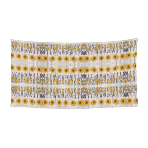 Sonnenblumen auf Holzdruck Halloween hängende Banner Dekorationen, Partyzubehör für Familientreffen, passend für Boote, Gärten von UVBDF