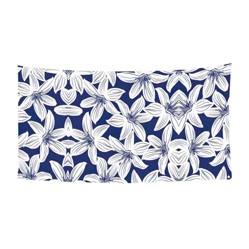 Tropische Hibiskusblüte Druck Halloween hängende Banner Dekorationen Partyzubehör für Familientreffen, passend für Boote, Gärten von UVBDF