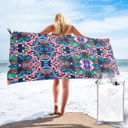 UVBDF Mikrofaser-Sporthandtuch mit tropischen Blumen, schnell trocknend, weiches Mikrofaser-Camping-Handtuch UVBDF Mikrofaser-Sporthandtuch mit tropischen Blumen, schnell trocknend, weiches Mikrofaser-Camping-Handtuch von UVBDF
