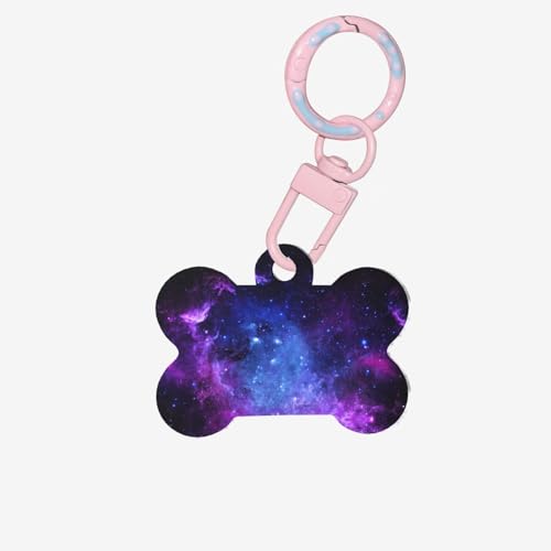 Universum Galaxy Star Space Printing Fashion Dog Tags Acrylic Keychain Dog Bone Shape Double Sided Pattern Tags for Dogs and Cats von UVBDF