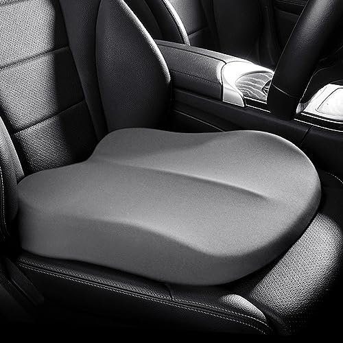 UVCMDUI Auto Sitzkissen Fahrersitz, Universelles Keilkissen Auto, Rutschfester Autokissen Sitzkeil um die Höhe um 10cm zu Erhöhen, Sitzkissen Auto für Bürostuhl Rollstuhl,Grau von UVCMDUI