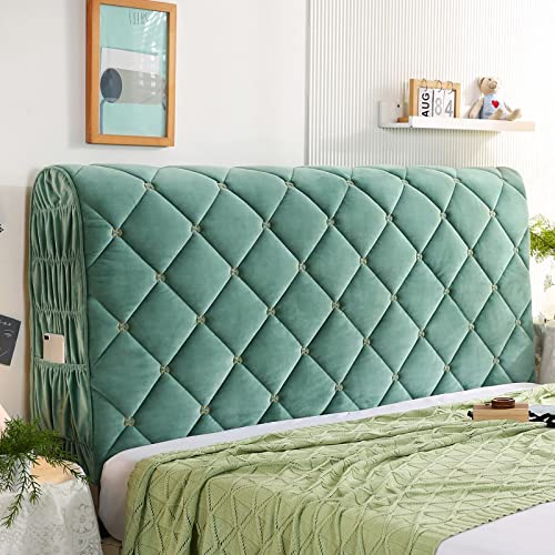UVCMDUI Bett Kopfteil Bezug, Staubdichte Boxspringbett Kopfteil Bezug, Bettkopfteil Bezug für Schlafzimmer,Grün,190cm74.8in von UVCMDUI