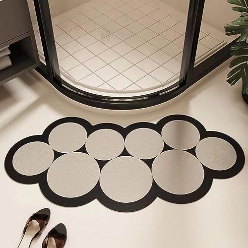 UVCMDUI Duschvorleger Eckdusche, Super Saugfähig Duschvorleger für Runddusche, Duschvorleger Halbrund rutschfeste Gebogene Duschmatte für Quadrant-Duschkabine,B,80 * 120CM(31.5 * 47.2IN) von UVCMDUI