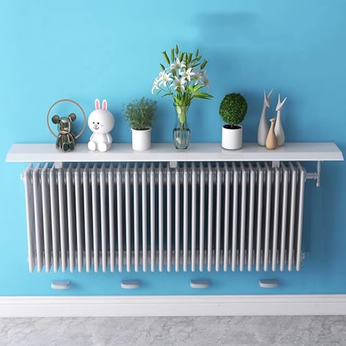 UVCMDUI Heizung Regal aus Aluminiumlegierung Ohne Bohren, Breite 14,5cm Länge 35–200cm Schwebendes Heizkörperregal Weiß, Schlanke Heizkörper Abdeckung mit 8cm Halterung, Lagergewicht 20kg,70cm von UVCMDUI