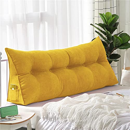 UVCMDUI Rückenkissen Bett, Grosse Kissen Keilform Rückenlehne Kissen für Bett & Sofa,Gelb,180cm/70.9in von UVCMDUI