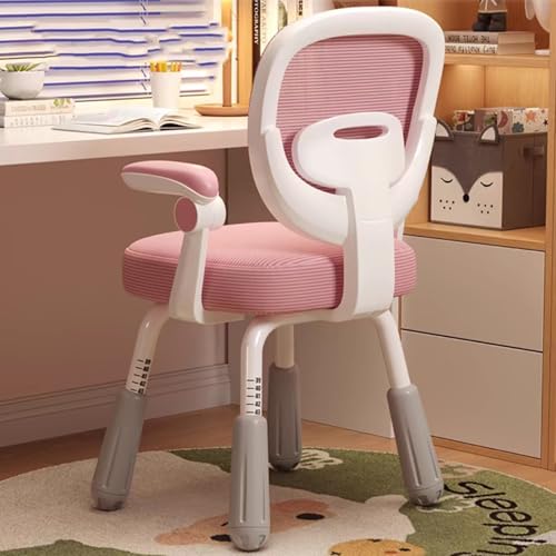 UVCMDUI Schreibtischstuhl Kinder, Kinder Schreibtischstuhl, Schreibtischstuhl Kinder Ab 6 Jahren, Kinderschreibtischstuhl BüRostuhl Kinder, HöHe Einstellbar Mit Ihnen Handlauf,Rosa,with armrests von UVCMDUI
