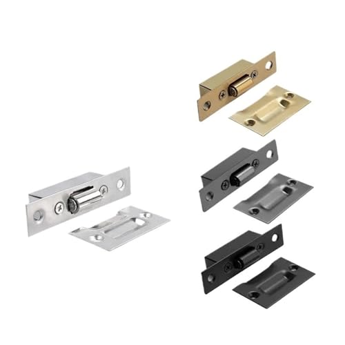 1PCS Versteckte Gold Tür Stoppt Edelstahl Riegel Schrank Schrank Roller Fallenschloss Holz Möbel Hardware (Color : GRAY) von UVDS