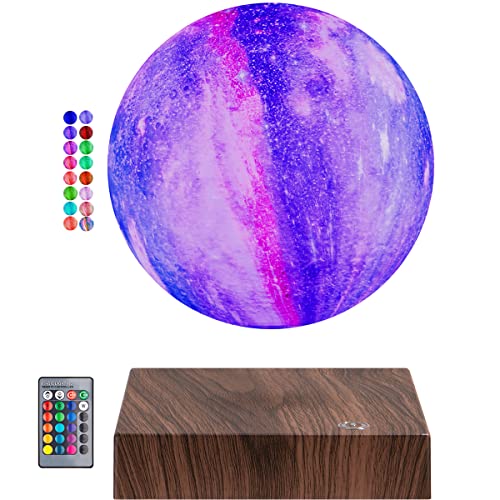 Magnetische schwimmende Mondlampe - Spinnende 3D-Druck Galaxy Mond Lampe Levitierende 16 Farben LED Mond Licht für Urlaub Geschenke Home Decor Nacht Lichter von UVEHAS