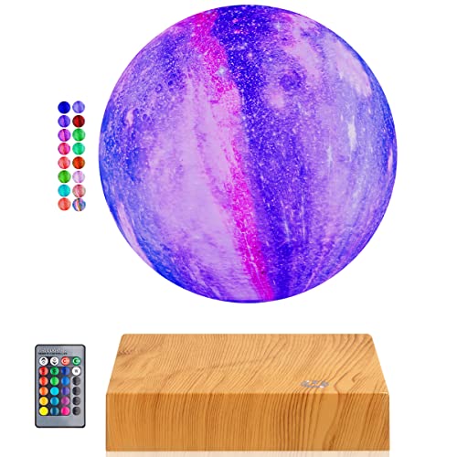 Schwebende Mondlampe - 16 Farben LED Floating Galaxy Mond Lampe, Magnetische Levitation Spinning in Air 3D-Druck Mond Nachtlichter mit Fernbedienung für Büro Home Room Decor, einzigartige Geschenke von UVEHAS