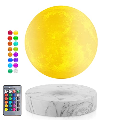 UVEHAS Schwebende Mondlampe - Levitierende Mondlampe hat 16 Farben LED-Beleuchtungsmodi Spinnerei 3D-Druck Mond Licht magnetische Levitation Nachtlichter Geschenke für Weihnachten, Raumdekoration von UVEHAS