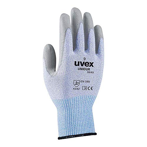 Uvex Ruvex-Uni6649_9 Schutzhandschuhe, Schwarz-Weiß-Grau, 9 Größe von uvex