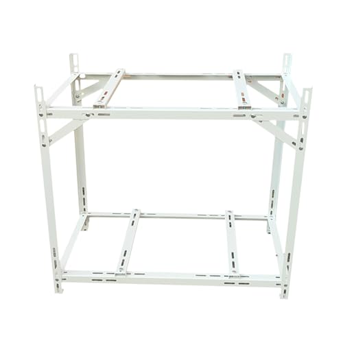 Doppelschichtiger Klimageräteständer, 9000-28000BTU, 250KG/550LB Tragfähigkeit, Verstellbare Höhe, Wetterbeständig(95x47x95cm/37.4x18.5x37.4in) von UVPSJDE
