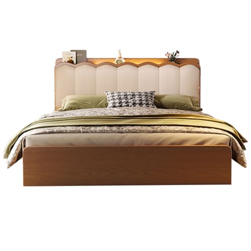 Queen-Bettgestell Mit Kopfteil, Gepolstertes Plattformbett, Stauraum Unter Dem Bett Und Schubladen Mit Hoher Kapazität(Walnut) von UVPSJDE