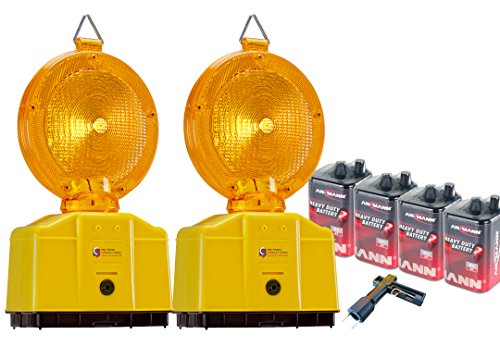 UvV Baustellenleuchten 2 Stück LED Warnleuchte Gelb mit Dämmerungsfunktion, Automatische Tag- und Nachtschaltung, inkl. Batterien und Lampenschlüssel UvV Baustellenleuchten 2 Stück LED Warnleuchte Gelb mit Dämmerungsfunktion, Automatische Tag- und Nachtschaltung, inkl. Batterien und Lampenschlüssel von UvV