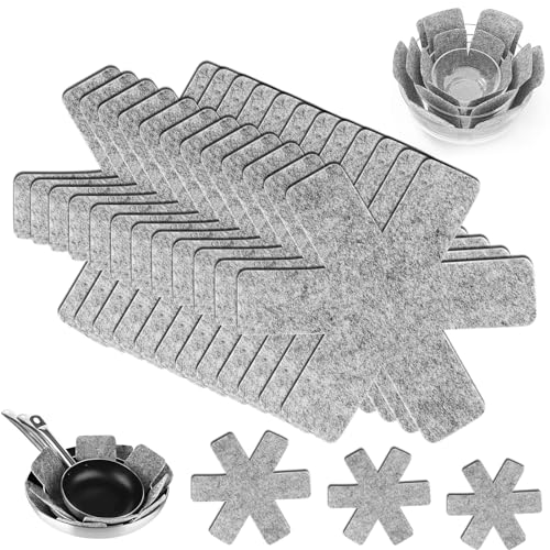 12 STK Pfannenschutz Pfannenschoner Topfschutz Pfannenstapelschutz aus Filz Pfannenschutz Stapelschutz 3 Verschiedene Größen Pfannenschoner zum Schutz vor Kratzer (12STK 38-33-22CM) von UVVRUR