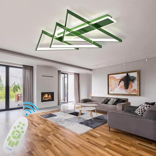 UVWHYZ Deckenlampe Wohnzimmer LED Modern Deckenleuchte Fernbedienung mit Stufenlos Dimmbarer Farbtemperatur (3000-6500K, 69W), Ø75cm, Weihnachtsbaum Aussehen Original Design Grün von UVWHYZ