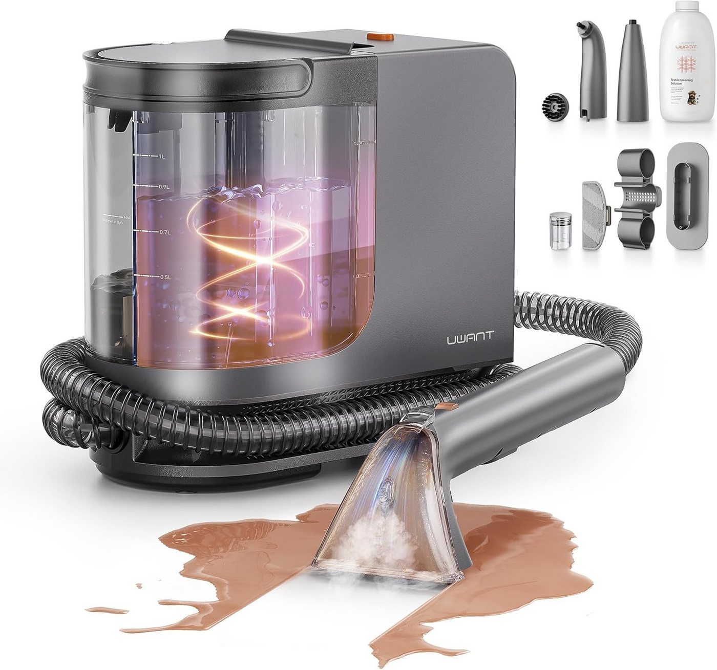 UWANT Nass-Trocken-Sauger B400 Nass und Trockensauger mit Dampf- und Heizsystem, 18Kpa, Tragbar, 2-in-1 Dampfreiniger für Haustiere, Auto,mit 4 Reinigungswerkzeugen UWANT Nass-Trocken-Sauger B400 Nass und Trockensauger mit Dampf- und Heizsystem, 18Kpa, Tragbar, 2-in-1 Dampfreiniger für Haustiere, Auto,mit 4 Reinigungswerkzeugen von UWANT