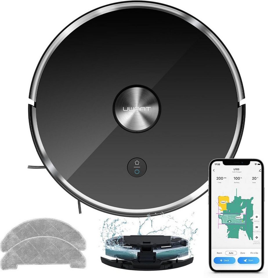 UWANT Saugroboter U100/U100 Lite Intelligenter Staubsauger & Mopproboter,App-Steuerung, 950,00 W von UWANT