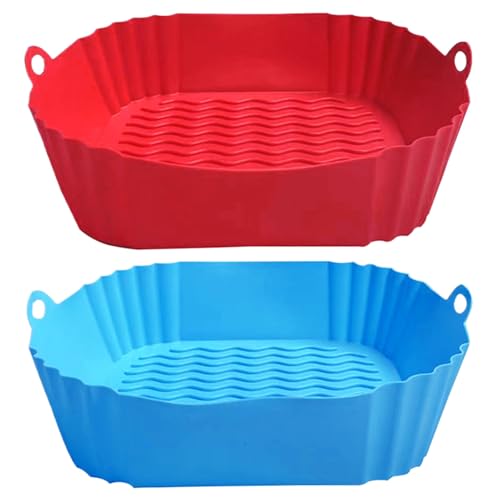 2pcs Safe Silicon Air Fryer Liner 8.3x7.9 '' quadratische Luft Frittierkorb Liner Nicht -Stick -Silikonofen -Wärmefest für 4 bis 7 qt -Ofenzubehör von UWEOTYYY