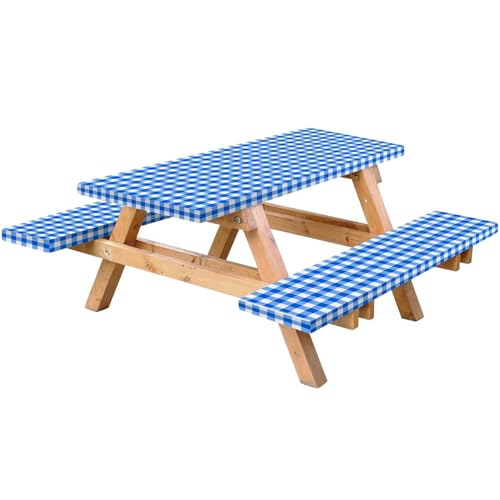 3pcs/Set -Picknicktischabdeckung mit Bankabdeckungen, 6 Fuß wasserdicht von UWEOTYYY