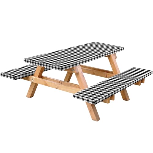 3pcs/Set -Picknicktischabdeckung mit Bankabdeckungen, 6 Fuß wasserdicht von UWEOTYYY