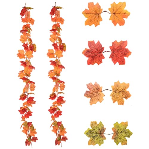 Blattgirlande, 2pcs Herbstgirlande, 69 Zoll realistische, fade-resistente Ahornblätter, Hanging Decorm für Thanksgiving-Party Hochzeit Kamin Dekor, Blätter Blattgirlande, 2pcs Herbstgirlande, 69 Zoll realistische, fade-resistente Ahornblätter, Hanging Decorm für Thanksgiving-Party Hochzeit Kamin Dekor, Blätter von UWEOTYYY