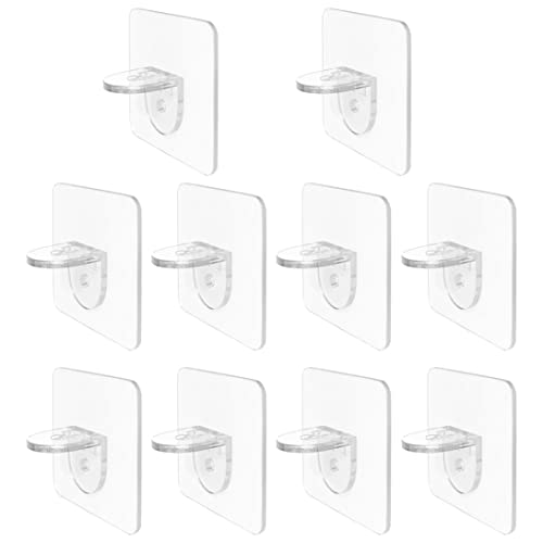 Partition Bracket Adhäsive Partitionhalter Plastikpunchfreier Regalhalter Stütze Clip Hook transparent 10pcs von UWEOTYYY