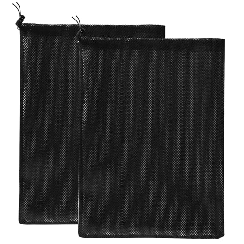 UWEOTYYY 2pcs Maschenbeutel 12x16 -Zoll -Teichfilterbeutel Wassermechanischer Gerätefilter Schwarze Netzbeutel mit Kordelkordel geeignet für Teichschwimmbadfilter von UWEOTYYY