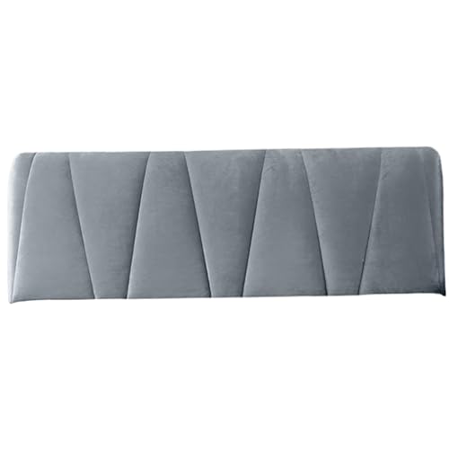 UWEOTYYY Kopfbrettabdeckungen für Doppelbett 71x29.5 '' elastischer Samt Anti-Kollisionsbett Kopfteilabdeckung mit Seitenpockt Doppeldeckel waschbarer Kopf grau von UWEOTYYY