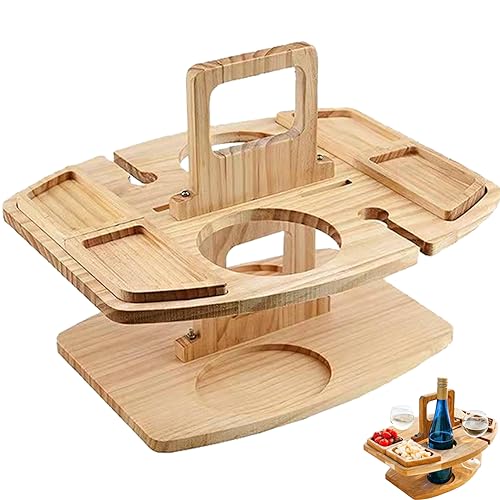UWEOTYYY Picknicktisch tragbarer Abnehmbarer Weintisch mit 2 Weingläserhalter stilvoller hölzerner Mini -Snack -Tablett für Liebhaber im Freien, Strand, Camping, tragbares Picknick UWEOTYYY Picknicktisch tragbarer Abnehmbarer Weintisch mit 2 Weingläserhalter stilvoller hölzerner Mini -Snack -Tablett für Liebhaber im Freien, Strand, Camping, tragbares Picknick von UWEOTYYY