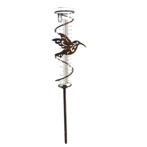 UWEOTYYY Regenmesseranzeige, Hummingbird Regenmesser Spiralmesser Messer im Freien Glasmesswerkzeug Gartenpfahl für Rasen, Hummingbird Messer von UWEOTYYY