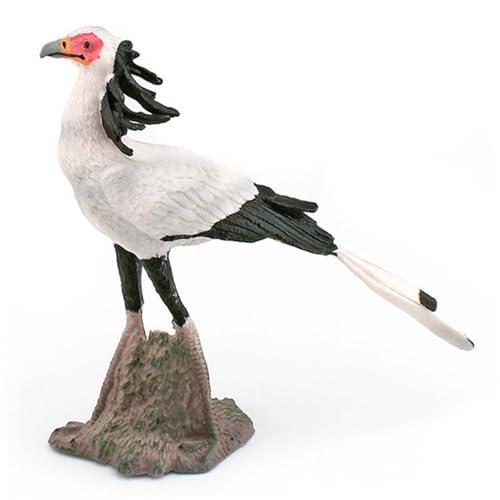 UWEOTYYY Vogelstatue, realistische Sekretär Vogel Figuren Wohnkultur mit Basissimulation PVC -Statue für Garten, Garten, Balkon, Heimdekoration von UWEOTYYY