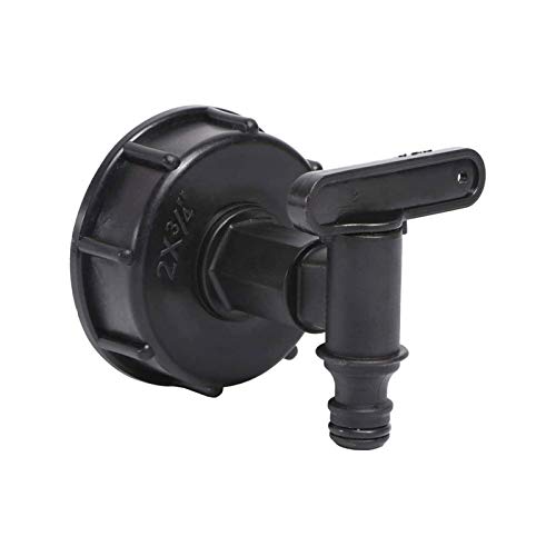 Gartensprinkler-Bewässerungssprüher, 1 3/4 Zoll Gewinde, Kunststoff-IBC-Wassertank-Wasserhahn, 1000 l IBC auf 16 mm Adapter, Gartenbewässerungsanschlussventil, Wasseranschluss mit Schalter (Farbe: S Gartensprinkler-Bewässerungssprüher, 1 3/4 Zoll Gewinde, Kunststoff-IBC-Wassertank-Wasserhahn, 1000 l IBC auf 16 mm Adapter, Gartenbewässerungsanschlussventil, Wasseranschluss mit Schalter (Farbe: S von UWFKFGBJL