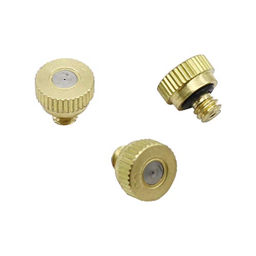 UWFKFGBJL Gartensprinkler-Bewässerungssprüher, 0,2–0,5 mm, Messing-Zerstäuberdüse mit 4 mm Außengewinde, Gartenbewässerungsdüse, 100 Niederdruck-Zerstäuberdüsen (Farbe: 0,4 mm) von UWFKFGBJL