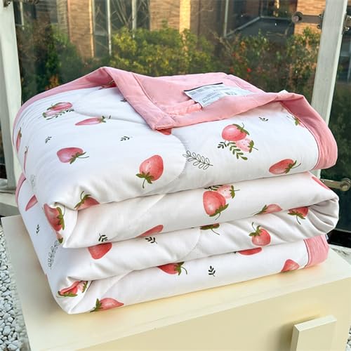 Kühle Sommerdecke Soft-Komfort-Bettdecke Sommer Kühler Steppdecke KüHlende Dünne Bettdecke Waschbar Sommer Dünne Bettdecke für Bett Sofa Leichte Steppdecke für alle Jahreszeiten(B,150x200cm/59x78in) von UWOBTN