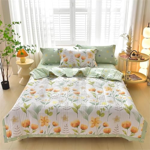 Kühle Steppdecke Sommer Sommerdecke Cooling Blanket Baumwolle sommerdecke Decke Kühldecke Weich Leichte Sommerbettdecke Wohndecke Sofadecke Reisedecke, Atmungsaktive Cooling Blanket(I,180x200cm/70x78i von UWOBTN
