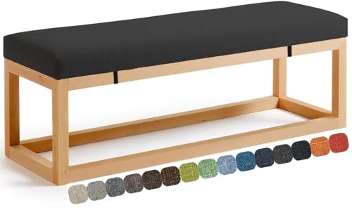 UWOBTN Bankauflage Outdoor, 100x50/120x40/150x50/120x50 Sitzkissen Bank Mit Abnehmbarem Bezug, Sitzpolster Waschbare, rutschfest Gartenbank Auflage, Sitzauflage Bank Esszimmer(B,110x35x3cm) von UWOBTN