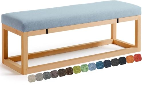 UWOBTN Bankauflage Outdoor, 100x50/120x40/150x50/120x50 Sitzkissen Bank Mit Abnehmbarem Bezug, Sitzpolster Waschbare, rutschfest Gartenbank Auflage, Sitzauflage Bank Esszimmer(L,40x40x3cm) von UWOBTN